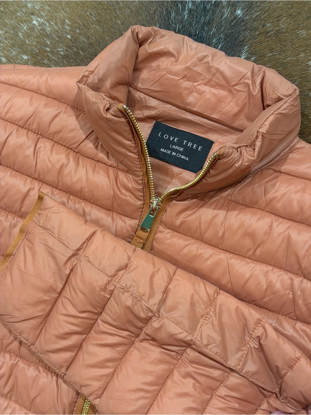 Love Tree Women’s Quilted Puffer Jacket Size Large Rust